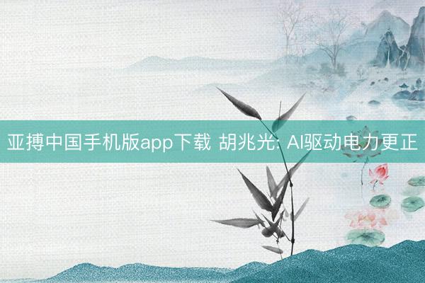 亚搏中国手机版app下载 胡兆光: AI驱动电力更正